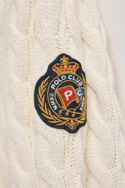 Polo Club Pulls*Cardigan couleur écrue à fermeture éclair complète avec écusson nautique Beige