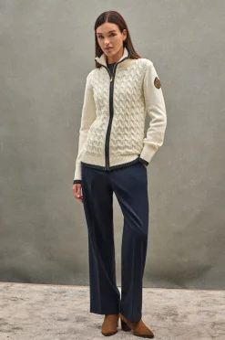 Polo Club Pulls*Cardigan écru à écusson nautique Beige