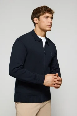 Polo Club Pulls*Cardigan en maille avec logo Bleu Marine
