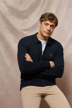 Polo Club Pulls*Cardigan en maille avec logo Bleu Marine