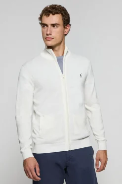 Polo Club Pulls*Cardigan en maille écru et broderie Rigby Go Beige