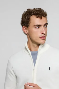 Polo Club Pulls*Cardigan en maille écru et broderie Rigby Go Beige