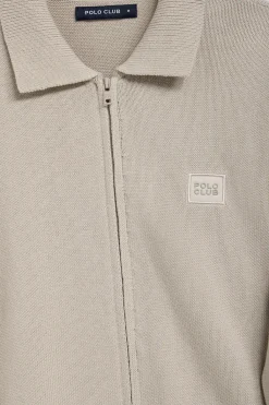 Polo Club Pulls*Cardigan en maille gris avec logo Pierre