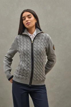 Polo Club Pulls*Cardigan à écusson nautique Gris Chiné