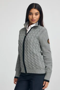 Polo Club Pulls*Cardigan à écusson nautique Gris Chiné