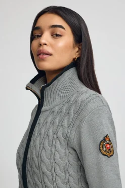 Polo Club Pulls*Cardigan à écusson nautique Gris Chiné