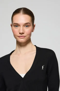 Polo Club Pulls*Cardigan en maille boutonnée avec col en V et broderie Rigby Go Noir