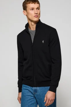 Polo Club Pulls*Cardigan en maille zippé et Rigby Go brodé Noir