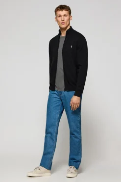 Polo Club Pulls*Cardigan en maille zippé et Rigby Go brodé Noir
