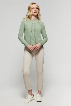 Polo Club Pulls*Cardigan en maille boutonné et logo brodé Rigby Go Vert jade