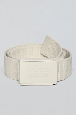 Polo Club Accessoires*Ceinture Brahim en toile avec boucle logo Beige