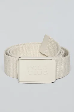 Polo Club Accessoires*Ceinture Brahim en toile avec boucle logo Beige