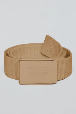 Polo Club Accessoires*Ceinture Brahim en toile avec boucle griffée Camel