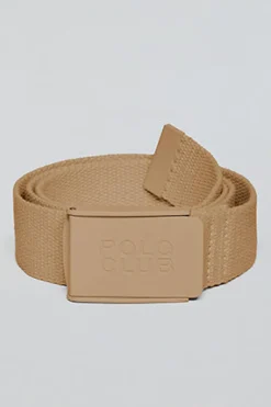 Polo Club Accessoires*Ceinture Brahim en toile avec boucle griffée Camel