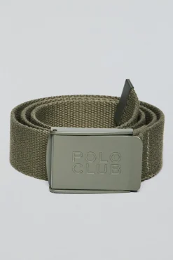 Polo Club Accessoires*Ceinture Brahim en toile avec boucle logo Kaki