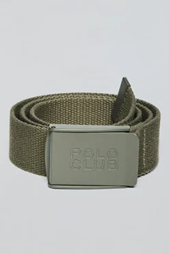 Polo Club Accessoires*Ceinture Brahim en toile avec boucle logo Kaki
