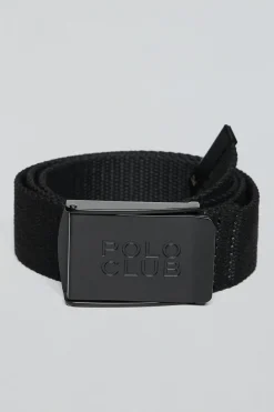 Polo Club Accessoires*Ceinture Brahim en toile e avec boucle logo Noir