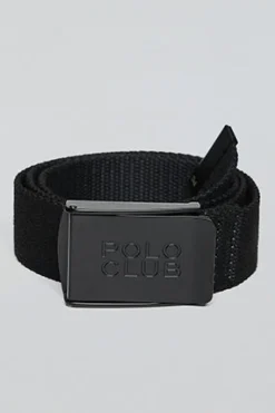 Polo Club Accessoires*Ceinture Brahim en toile e avec boucle logo Noir