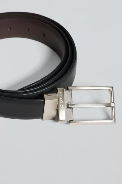 Polo Club Accessoires*Ceinture classique réversible Tyler noire et marron avec détails Noir-Marron