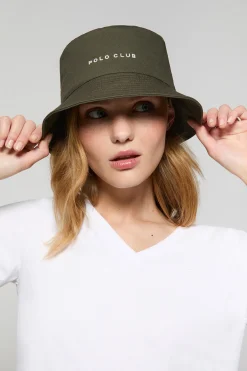 Polo Club Accessoires|Accessoires*Chapeau bucket couleur vert avec logo brodé minimaliste Kaki