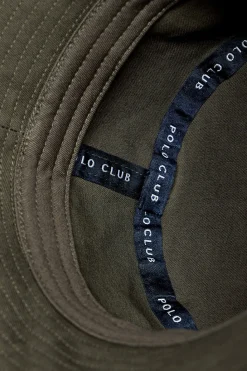 Polo Club Accessoires|Accessoires*Chapeau bucket couleur vert avec logo brodé minimaliste Kaki