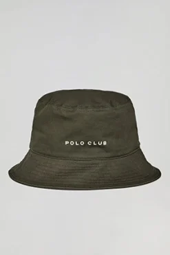 Polo Club Accessoires|Accessoires*Chapeau bucket couleur vert avec logo brodé minimaliste Kaki