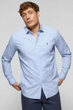 Polo Club Chemises*Chemise à carreaux Vichy e en popeline avec un logo brodé Rigby Go Bleu