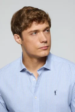 Polo Club Chemises*Chemise à carreaux Vichy e en popeline avec un logo brodé Rigby Go Bleu