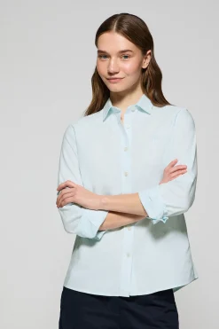 Polo Club Chemises*Chemise à rayures avec logo brodé Aigue-Marine