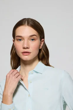 Polo Club Chemises*Chemise à rayures avec logo brodé Aigue-Marine