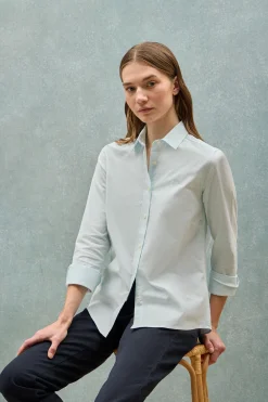 Polo Club Chemises*Chemise à rayures avec logo brodé Aigue-Marine