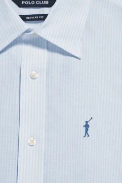 Polo Club Chemises*Chemise à rayures Yale bleu clair avec logo brodé Rigby Go Bleu Ciel