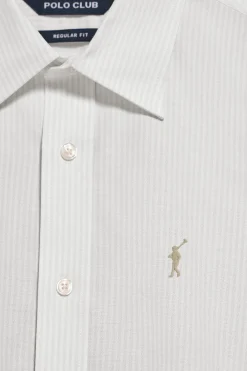 Polo Club Chemises*Chemise à rayures Yale grise claire avec logo brodé Rigby Go Gris clair