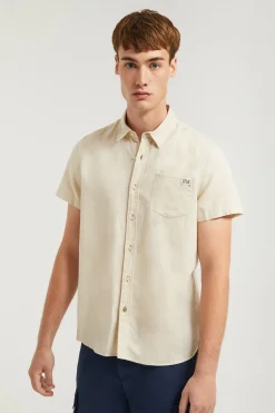 Polo Club Chemises*Chemise beige en lin avec poche sur la poitrine Écru