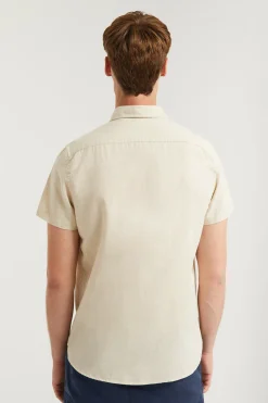 Polo Club Chemises*Chemise beige en lin avec poche sur la poitrine Écru