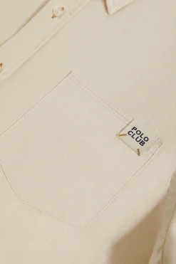 Polo Club Chemises*Chemise beige en lin avec poche sur la poitrine Écru