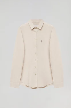 Polo Club Chemises*Chemise en lin et coton avec un détail brodé Rigby Go Beige