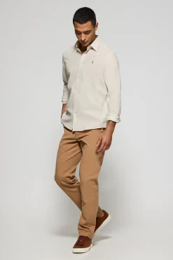Polo Club Chemises*Chemise Regular en lin et coton avec broderie Rigby Go Beige