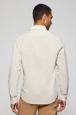 Polo Club Chemises*Chemise Regular en lin et coton avec broderie Rigby Go Beige