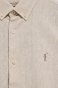 Polo Club Chemises*Chemise Williams pied-de-poule avec logo Rigby Go brodé Beige