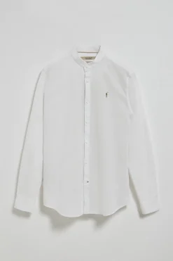 Polo Club Chemises*Chemise he à col Mao en lin et coton avec broderie Rigby Go Blanc