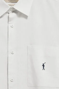 Polo Club Chemises*Chemise he à manches courtes en lin et coton avec broderie Rigby Go Blanc