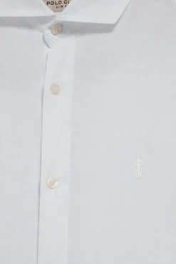 Polo Club Chemises*Chemise he en lin garment dye avec broderie Rigby Go Blanc