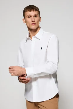 Polo Club Chemises*Chemise he en popeline garment dye avec broderie Rigby Go Blanc
