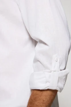 Polo Club Chemises*Chemise he Regular en lin et coton avec logo brodé Blanc