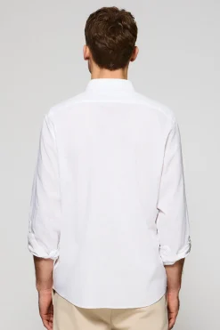Polo Club Chemises*Chemise he Regular en lin et coton avec logo brodé Blanc