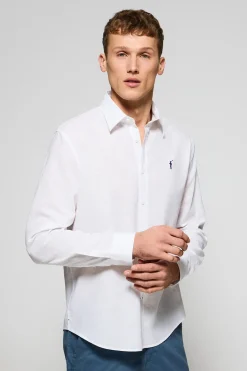Polo Club Chemises*Chemise he Regular en lin et coton avec broderie Rigby Go Blanc