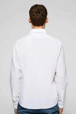 Polo Club Chemises*Chemise he Regular en lin et coton avec broderie Rigby Go Blanc