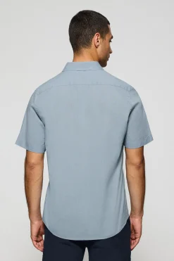 Polo Club Chemises*Chemise à manches courtes en lin et coton avec broderie Rigby Go Bleu Ciel