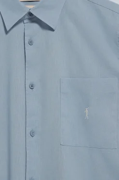 Polo Club Chemises*Chemise à manches courtes en lin et coton avec broderie Rigby Go Bleu Ciel
